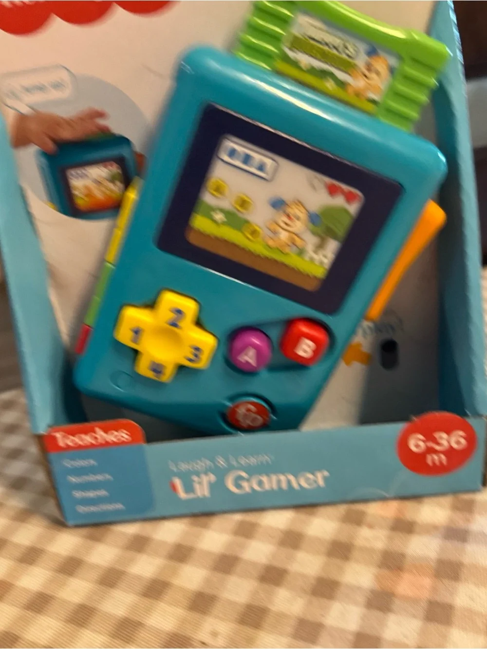 Fisher-Price Lil' Gamer Handheld Toy - Teal with Yellow, Green & Purple Buttons